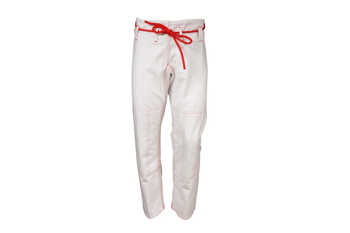 Booster BJJ V 2 PRO SHIELD WHITE кимоно, детайл на панталона с рипстоп материя и подсилени колене