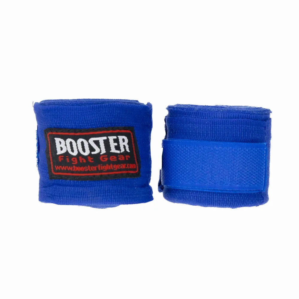 Сини бинтове Booster BPC BLUE, увити и подготвени за тренировка