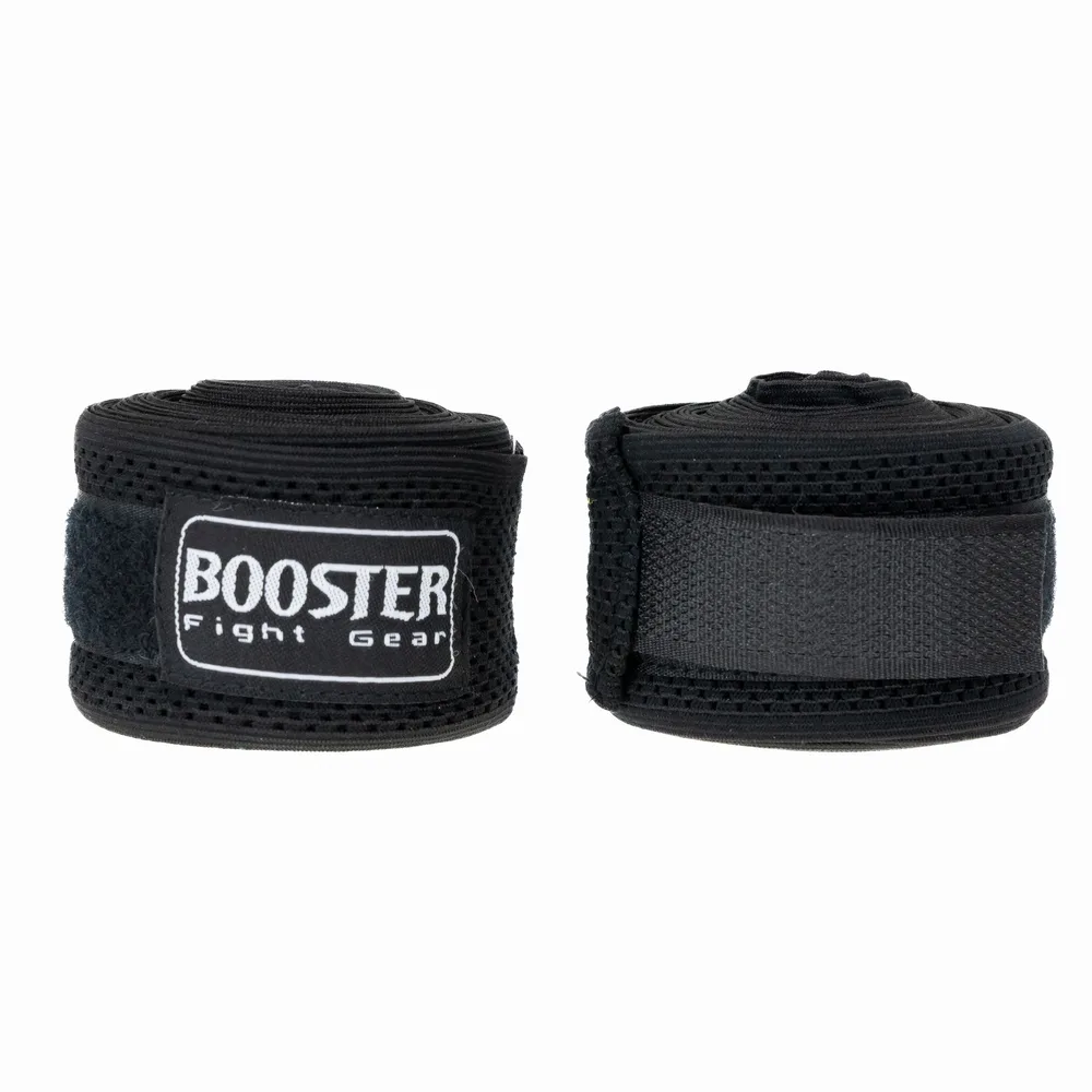 Бинтове Booster BPC MESH BLACK, разгънати, показващи мрежестата структура и логото на марката.