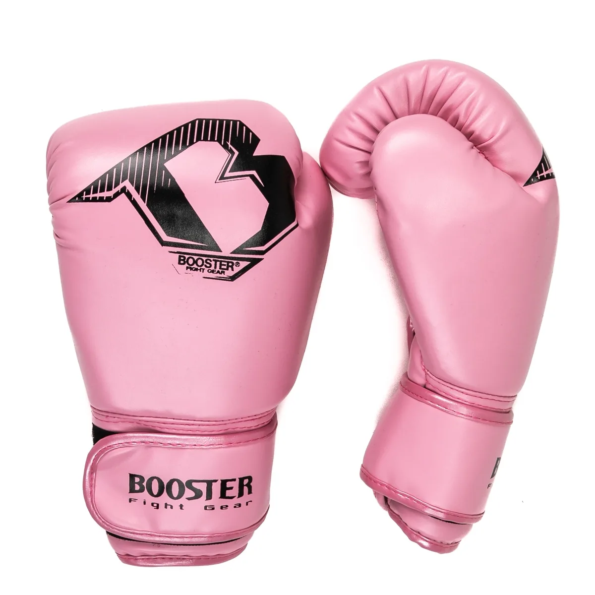 Детайлен изглед на велкро закопчаването на розови боксови ръкавици Booster BT STARTER PINK, демонстриращ сигурното прилягане.