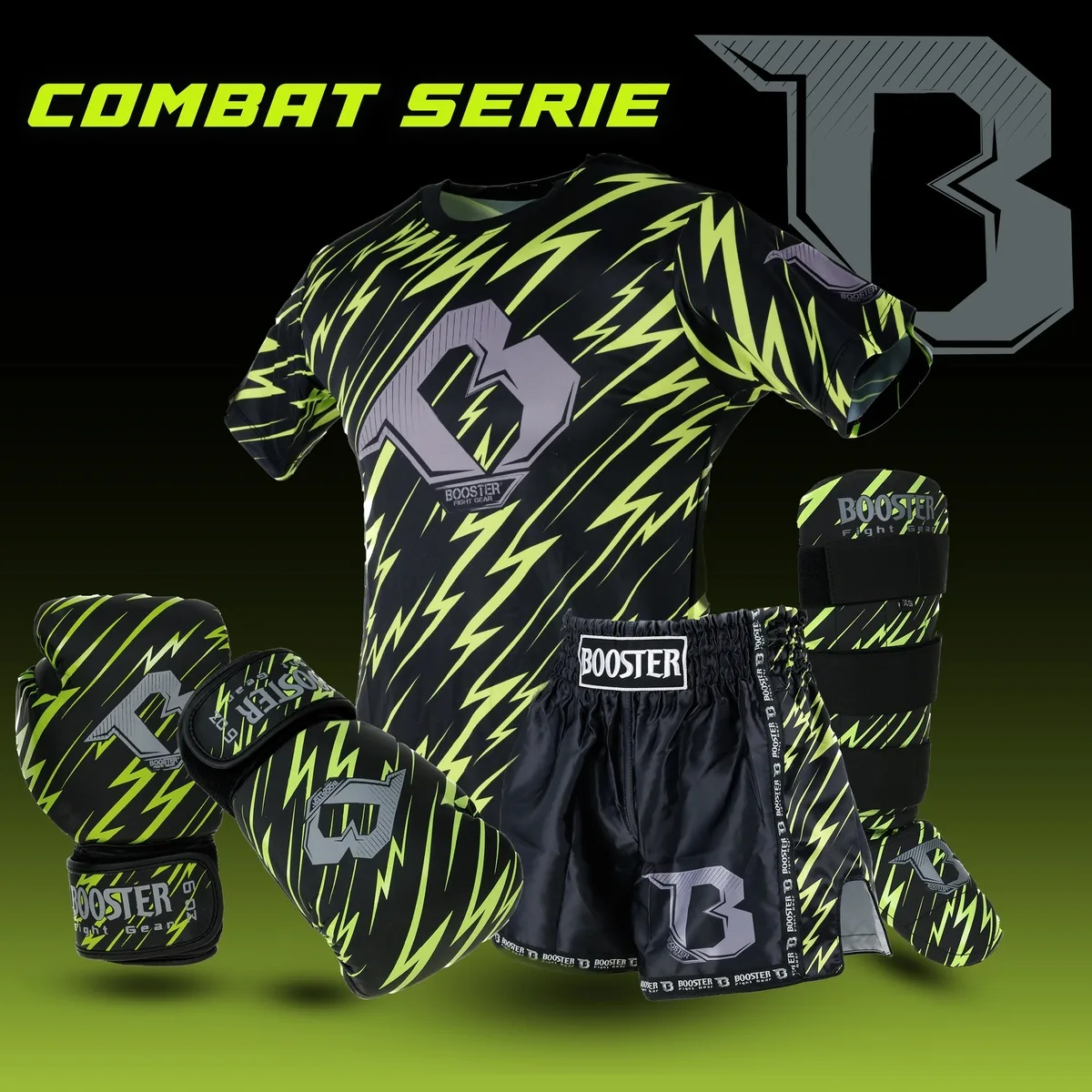 Групова снимка на протектори Booster Combat series 5 SG в различни размери (XXS, XS, S).