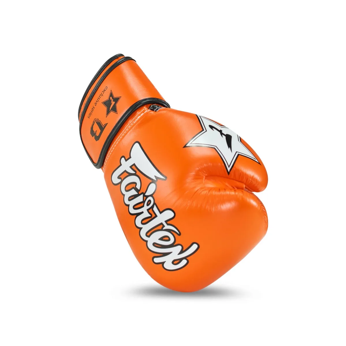 Боксови ръкавици Booster FXB BG V2 Orange, страничен изглед с логото на Booster