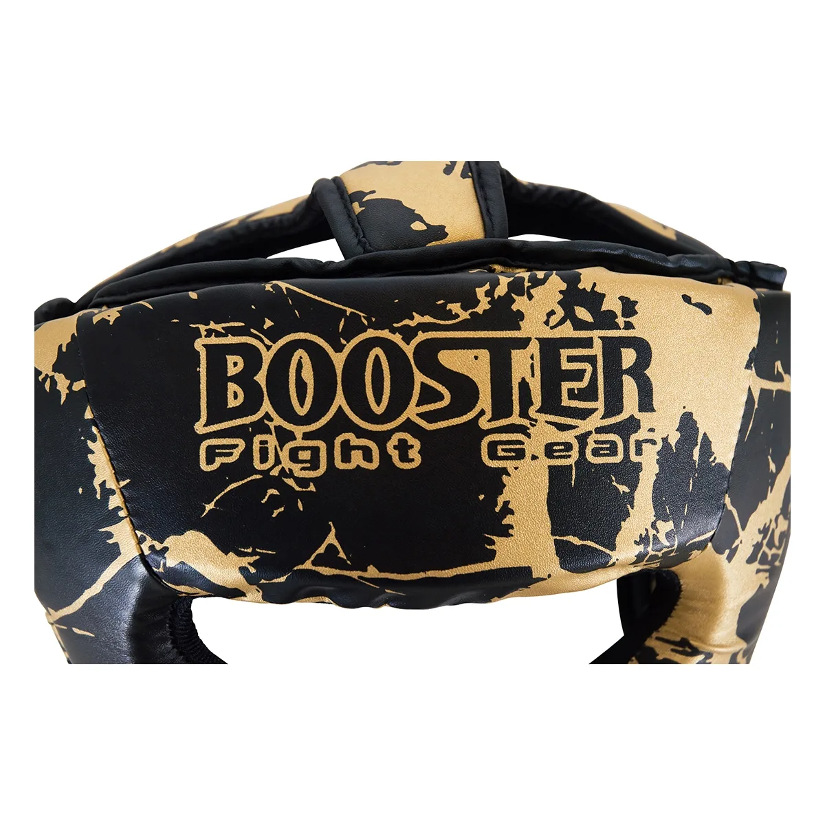 Детски протектор за глава Booster HGL B 2 YOUTH MARBLE GOLD, изглед отзад с регулируема велкро лента