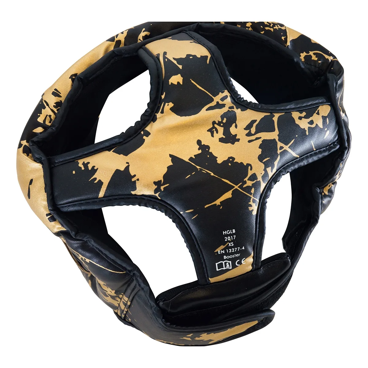 Детайл на подсилената зона на бузата на детски протектор за глава Booster HGL B 2 YOUTH MARBLE GOLD