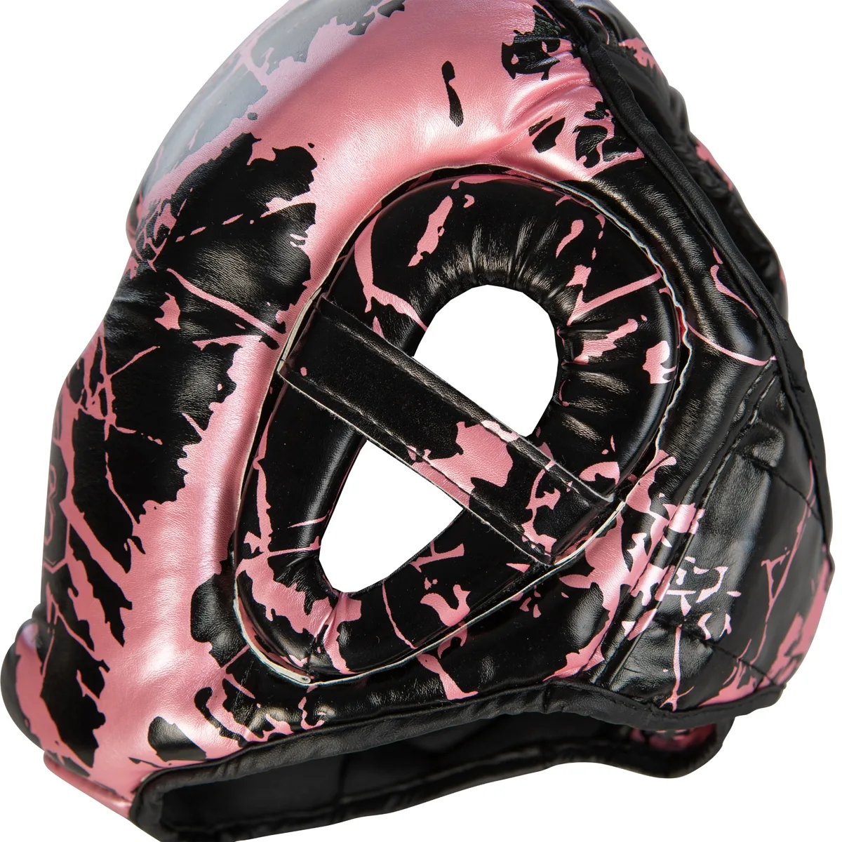 Детски протектор за глава Booster HGL B 2 YOUTH MARBLE PINK, страничен изглед, подчертаващ пълното покритие и подсилените зони.