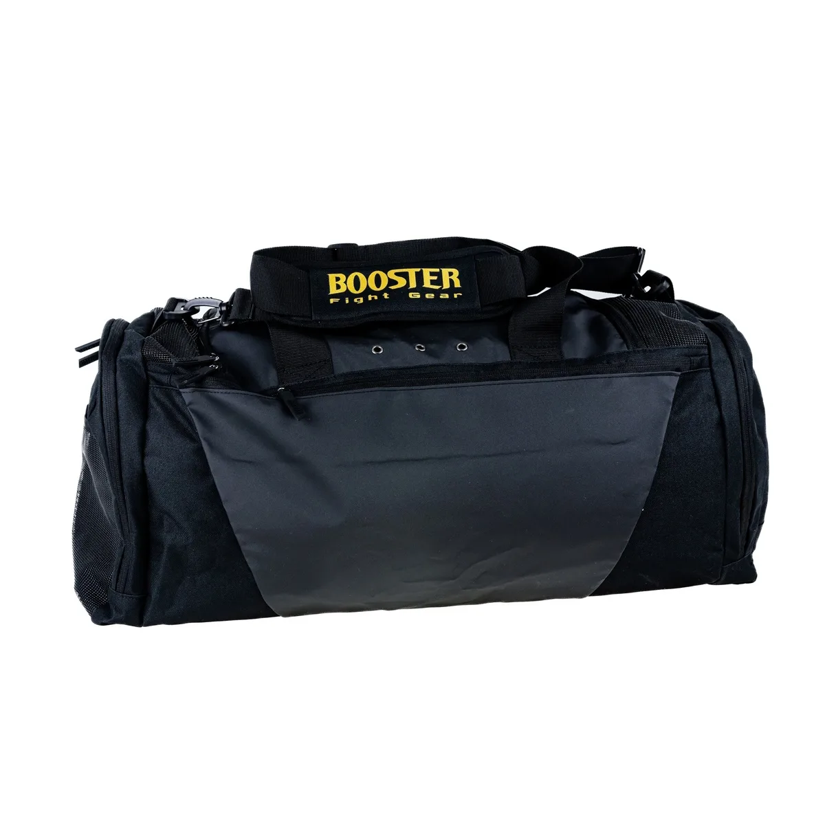 Сак Booster Performance в черен цвят, показан отпред с голямо лого на Booster Fight Gear.