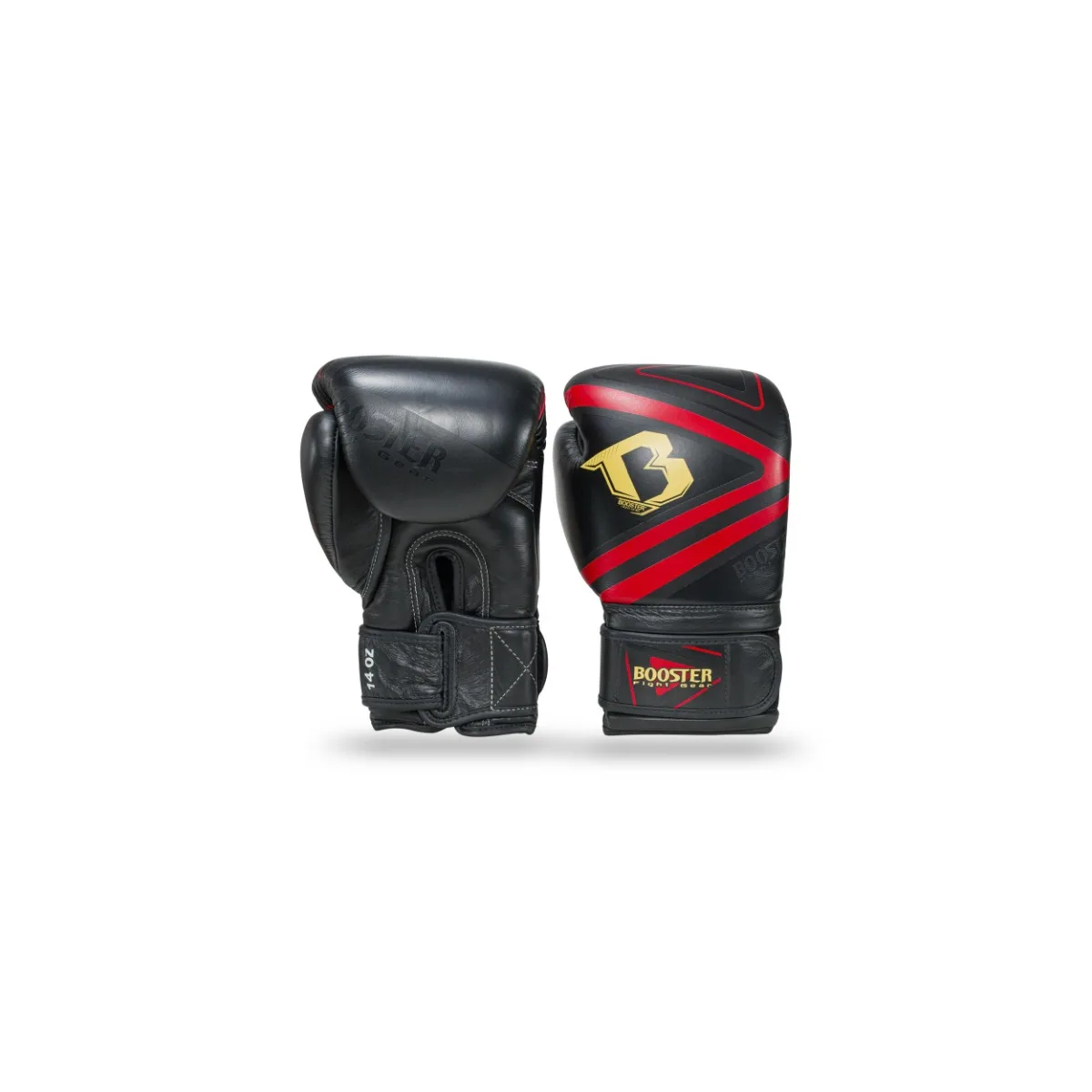 Боксови ръкавици Booster PRO BGL V10 в черно и червено, изглед отпред