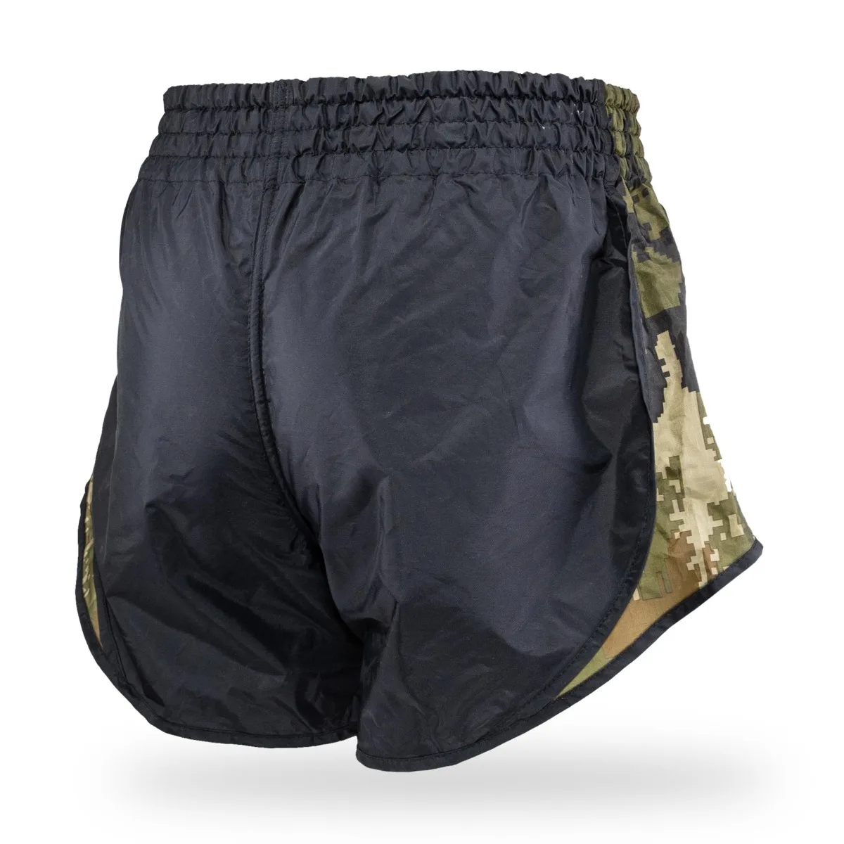 Шорти за муай тай Booster Retro Hybrid BL/Camo Green, изглед отблизо на шевове и качество на изработка