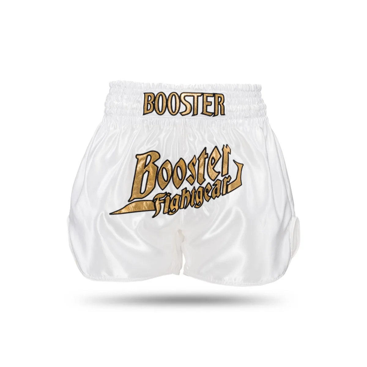 Шорти за муай тай Booster TBT Thunder WH/GD, страничен изглед