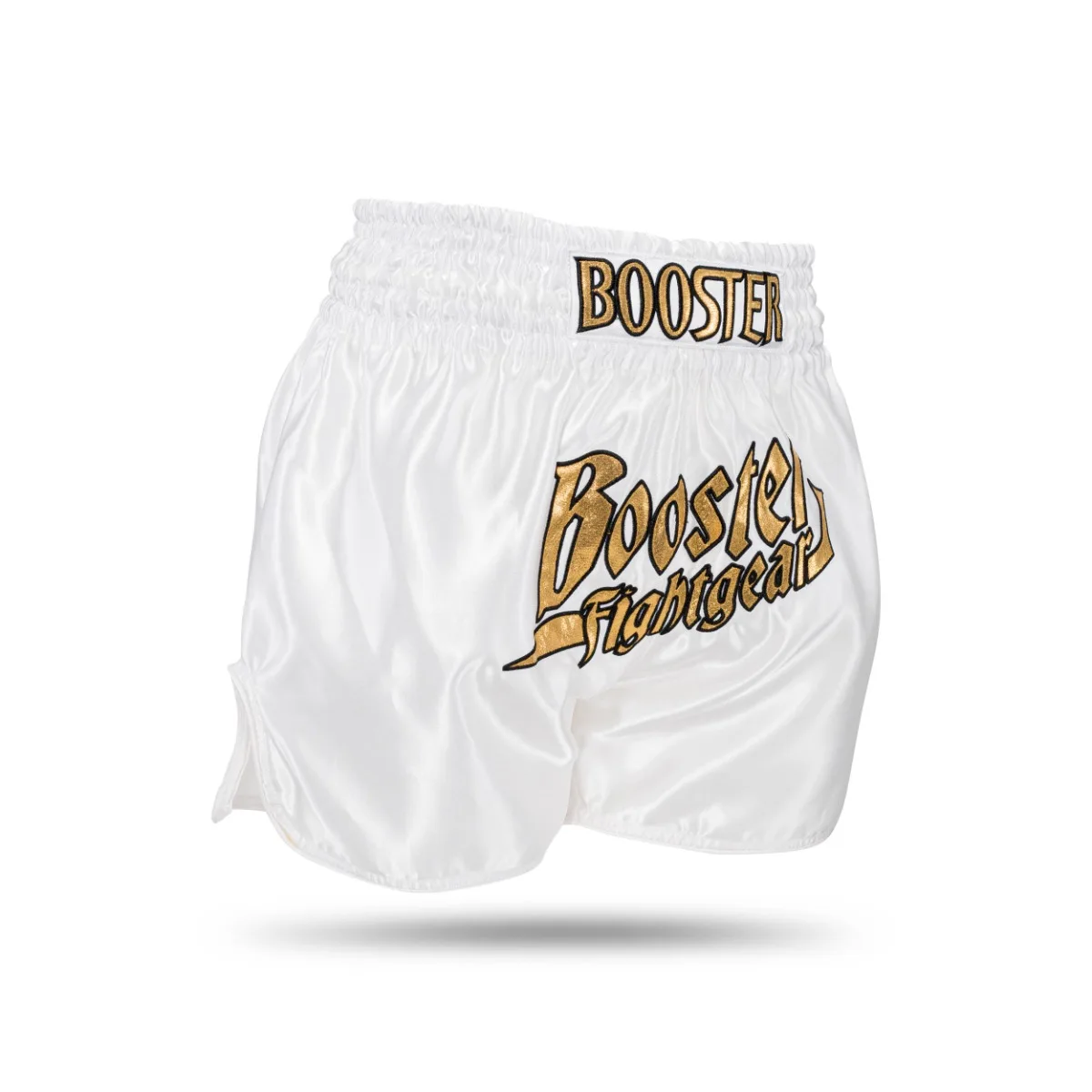 Шорти за муай тай Booster TBT Thunder WH/GD, преден изглед