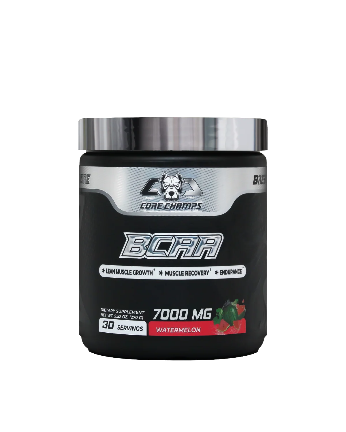 Опаковка на Core Champs BCAA Powder 7000mg с вкус Glacial Grape