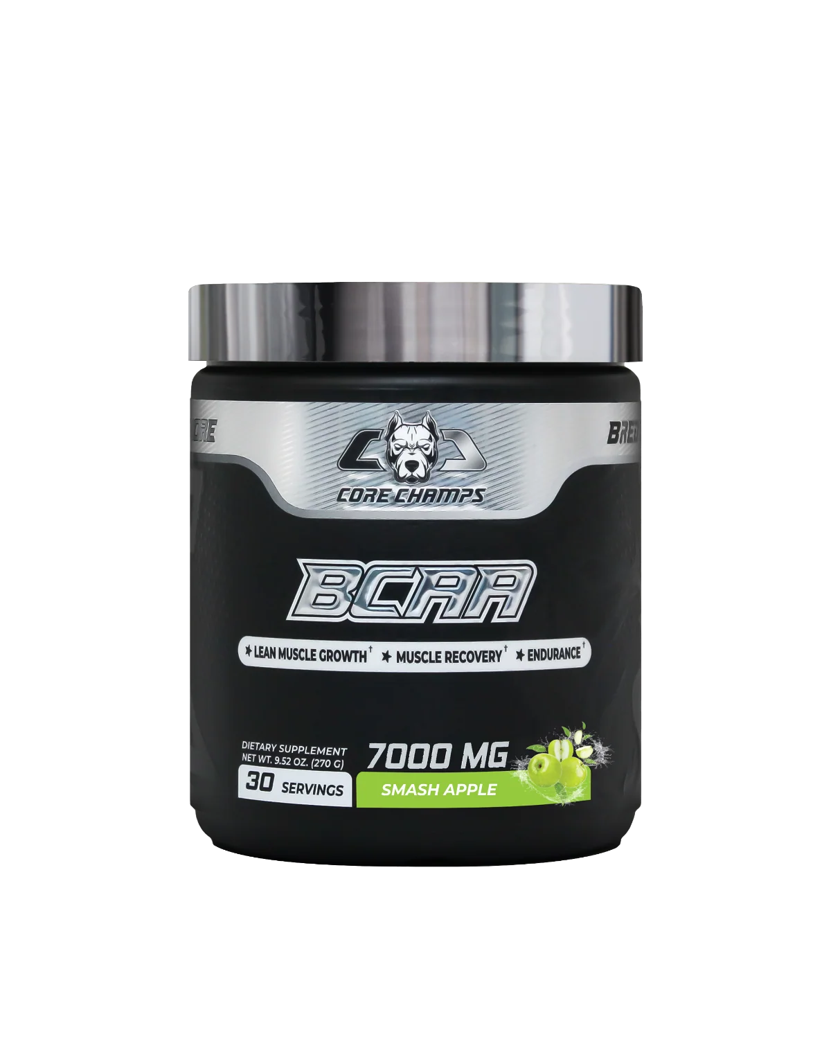 Опаковка на Core Champs BCAA Powder 7000mg с вкус Smash Apple