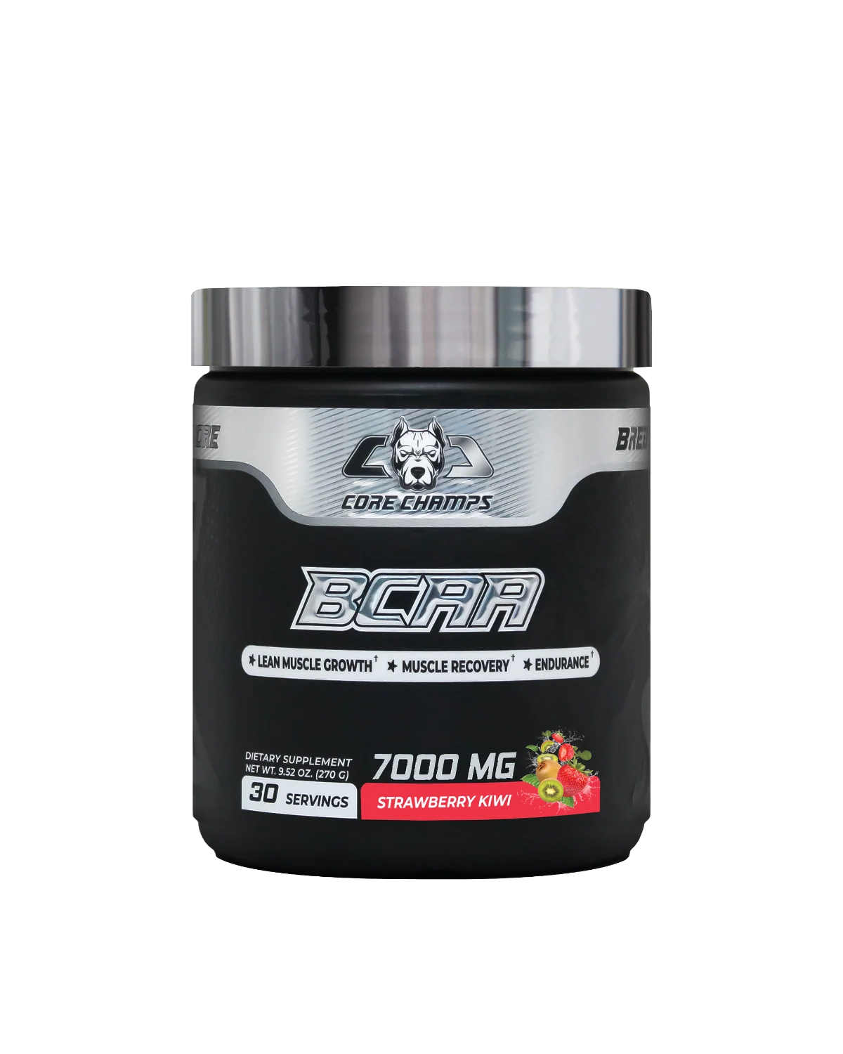 Опаковка на Core Champs BCAA Powder 7000mg с вкус Strawberry Kiwi
