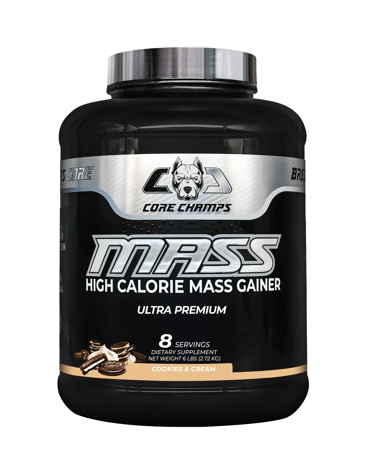 Опаковка Core Champs Mass Gainer 6lbs с вкус на Бисквитки с крем