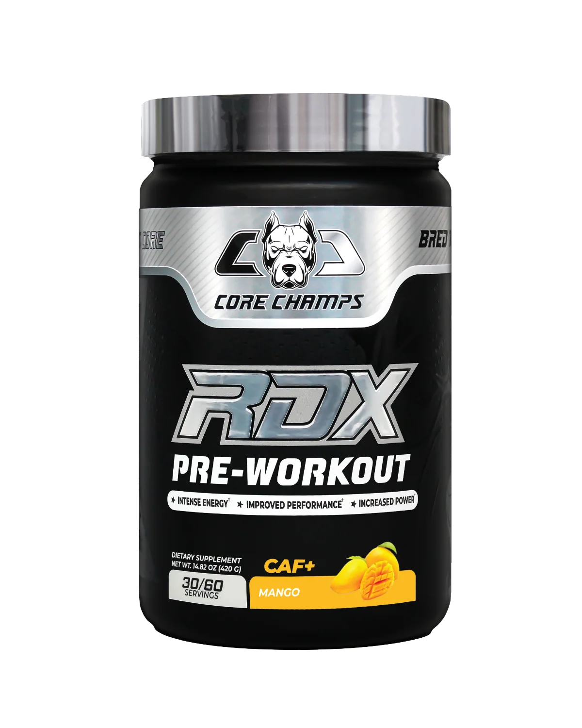 Опаковка Core Champs RDX Pre-Workout вкус Blue Raspberry