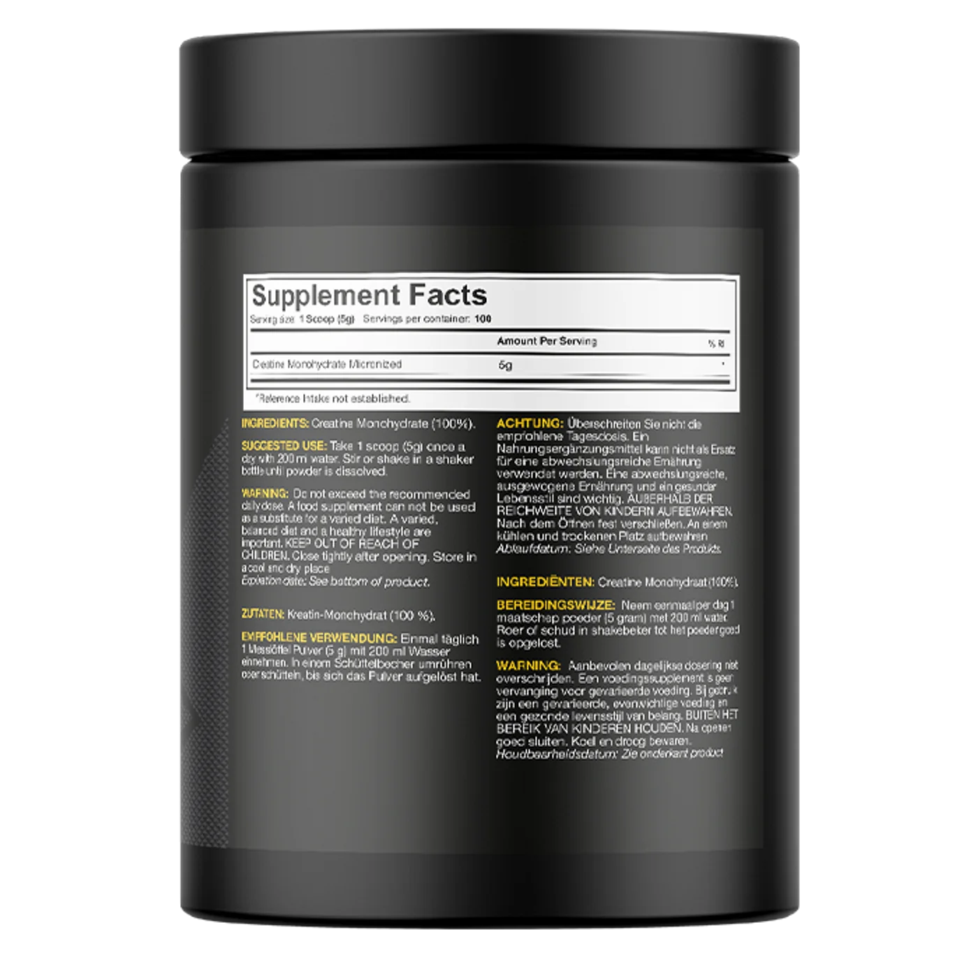 Креатин Монохидрат Creatine Monohydrate Dedicated Nutrition 500 грама хранителна таблица