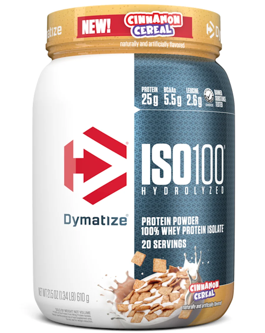 Dymatize Dymatize - ISO100 Hydrolyzed / 20 дози — Канелени зърнени храни, опаковка