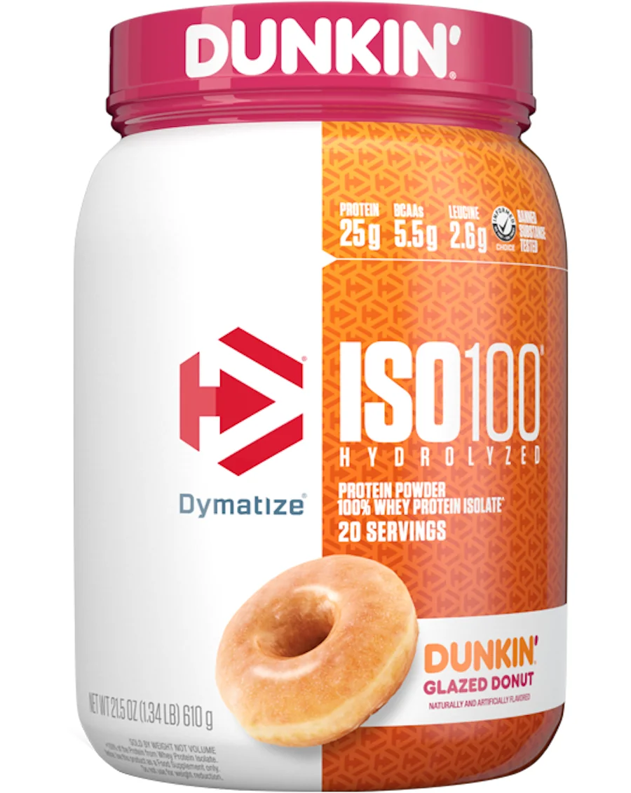 Dymatize Dymatize - ISO100 Hydrolyzed / 20 дози — Dunkin' Глазиран донът, опаковка