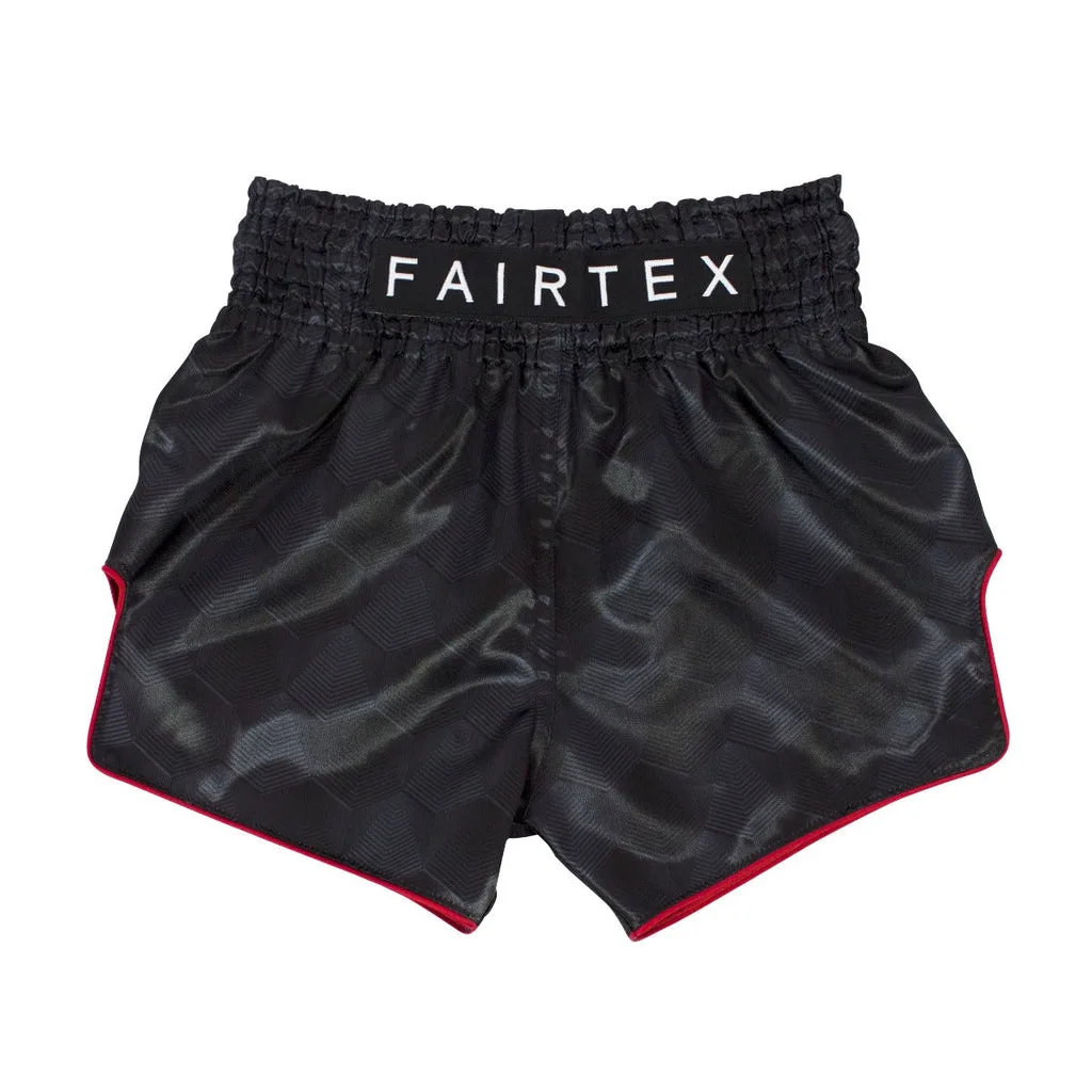 Fairtex Athletic Cut Short Stealth Black BS1901 – черни шорти за муай тай, изглед отпред