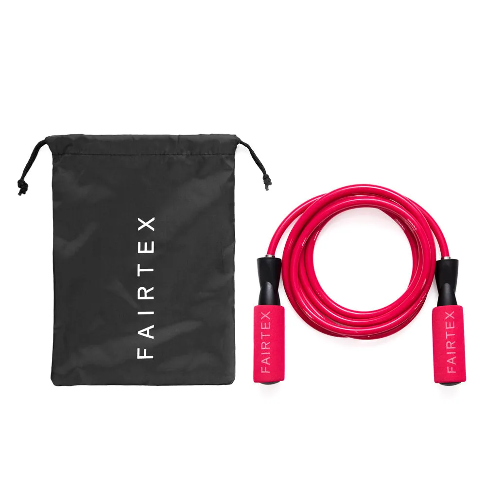 Розово въже за скачане Fairtex Ball Bearing Skipping Rope ROPE3 с черни дръжки и лагерен механизъм