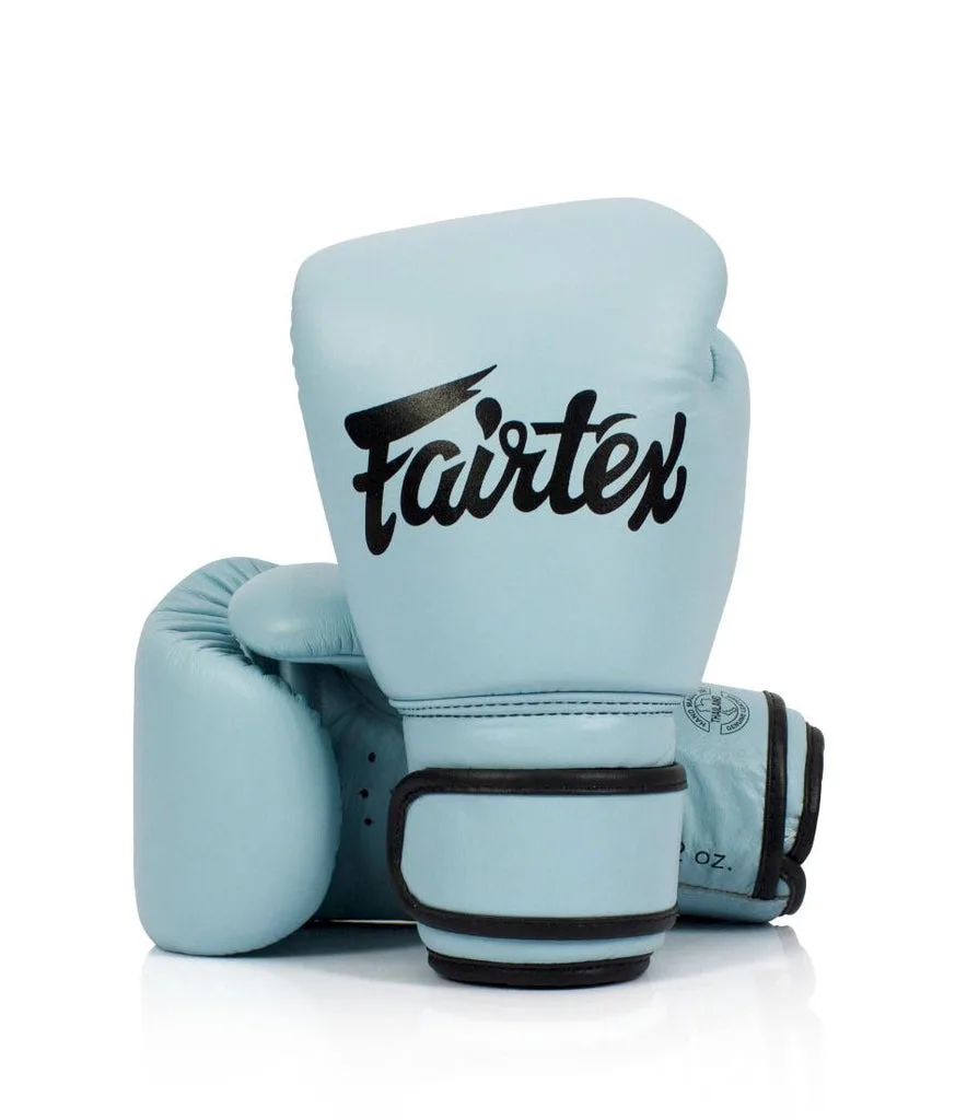 Fairtex BGV20 Сини Пастелни Боксови Ръкавици от естествена кожа