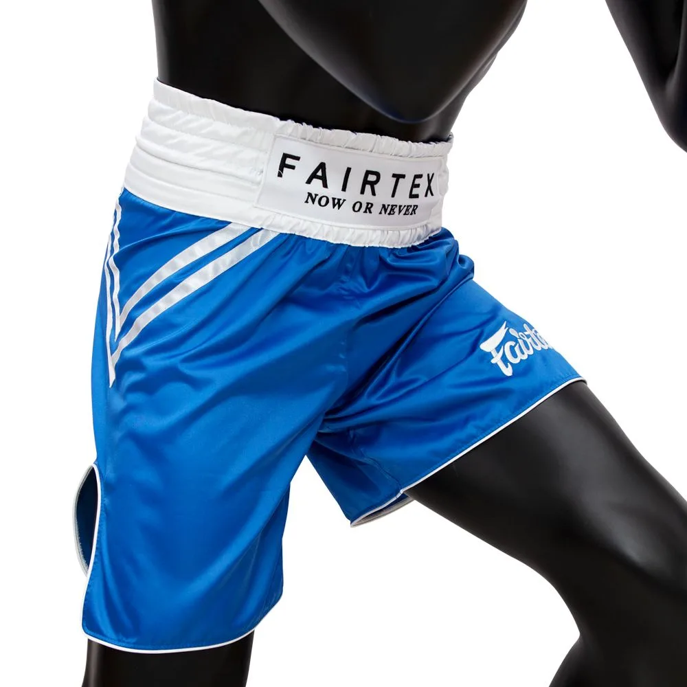 Fairtex Classic Blue BT2009 боксови шорти, сгънати, показващи материята