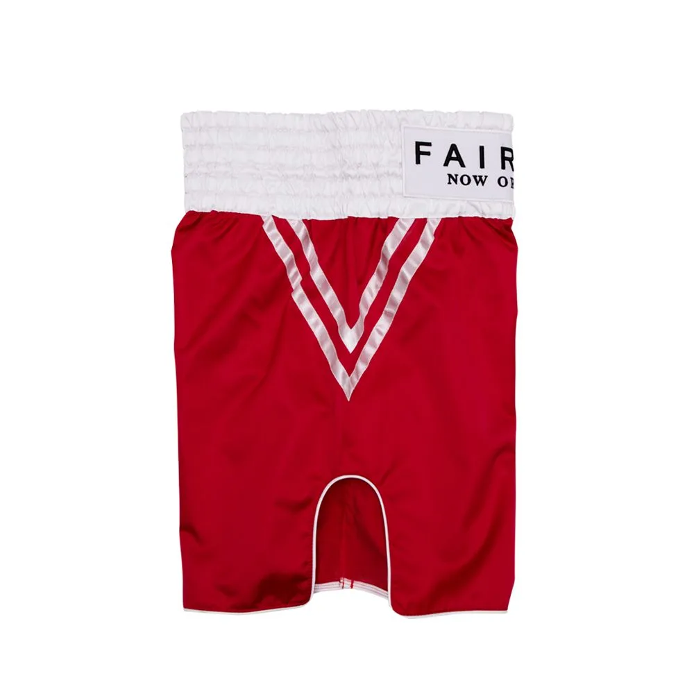 Заден изглед на Fairtex Classic Red BT2008 боксови шорти