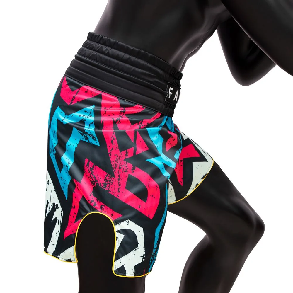 Fairtex Боксови Шорти Graphic BT2005 Colorful - близък план на материята и качеството на принта