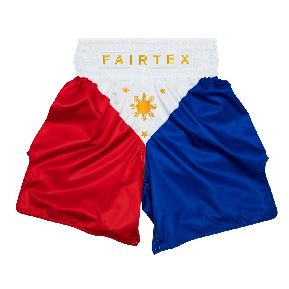 Шорти за муай тай Fairtex BT2001 Philippines в червено, бяло и синьо