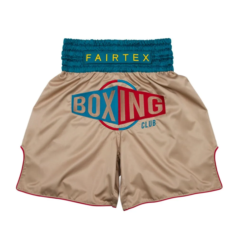 Fairtex Boxing Trunks Vintage BT2010 Khaki – изглед отзад с надпис 'Legend Since 1971'