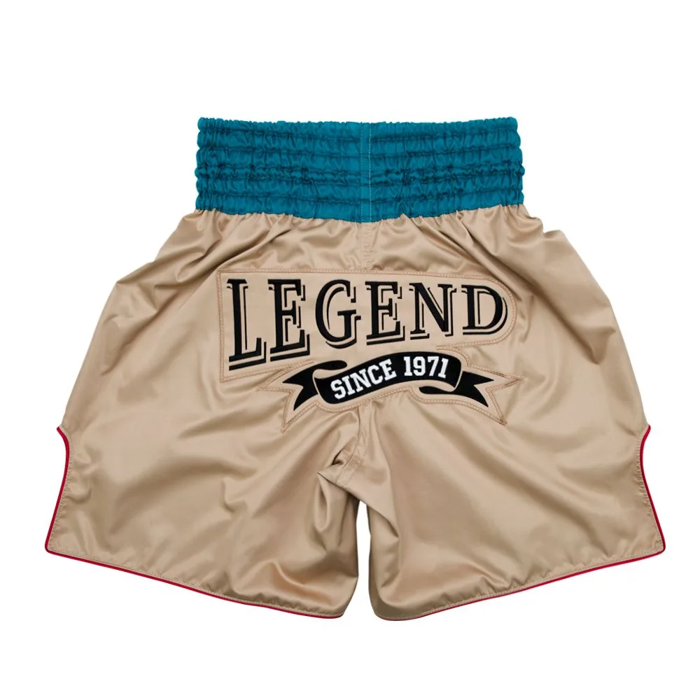Детайлен план на материята и кантовете на Fairtex Boxing Trunks Vintage BT2010 Khaki
