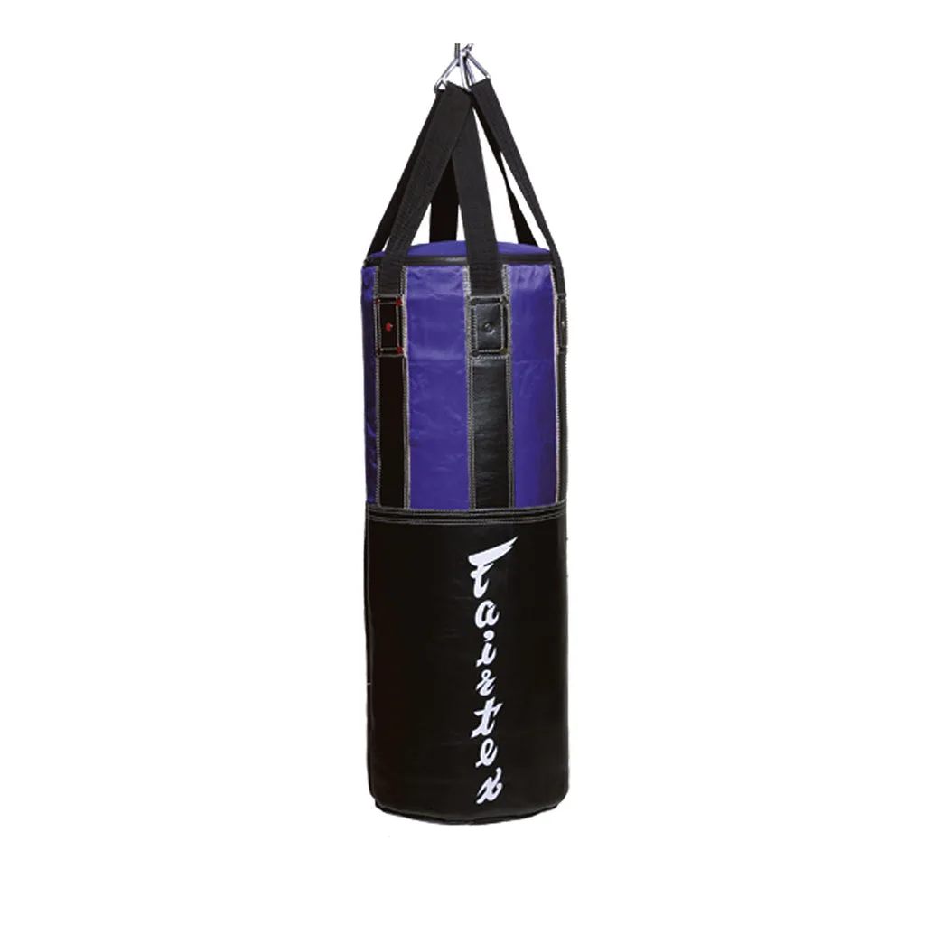 Fairtex Classic Heavy Bag HB2 в черно и синьо, окачен и готов за тренировка