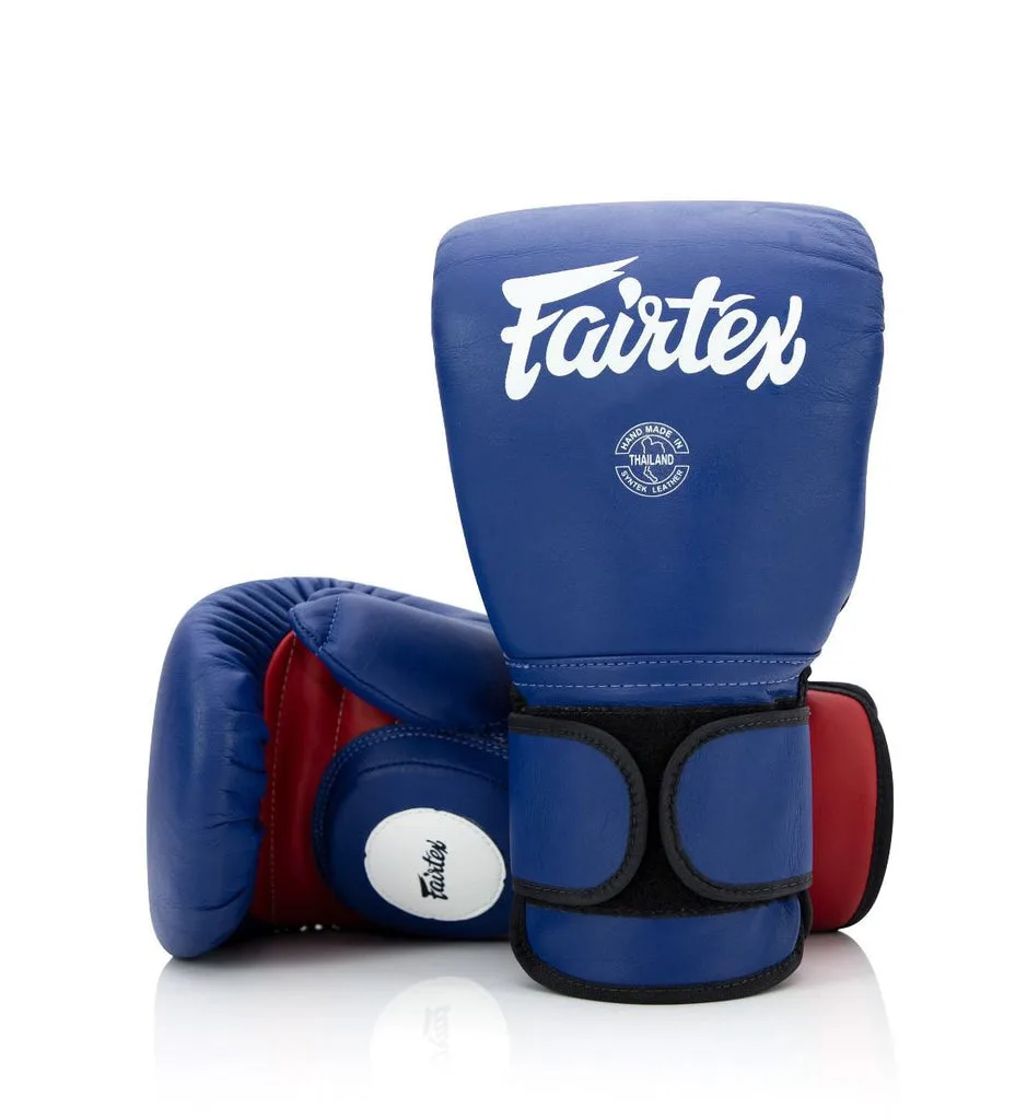 Fairtex Coach Sparring Gloves BGV13 синьо и червено, изглед отпред