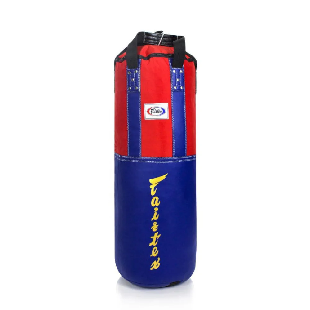 Fairtex Extra Large Heavy Bag HB3 в синьо и червено, закачен за тренировка