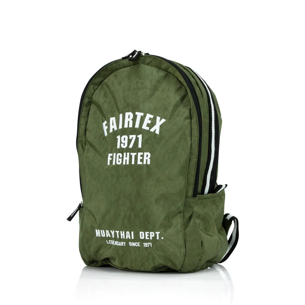 Fairtex Fighter Backpack - Matcha Green, компактна раница от найлон, изглед отпред