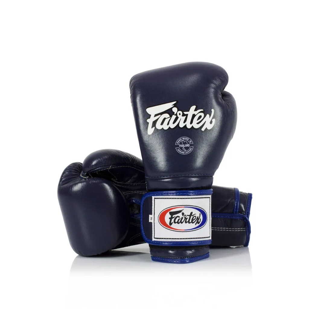 Сини боксови ръкавици Fairtex BGV9 Mexican Style, показани отпред