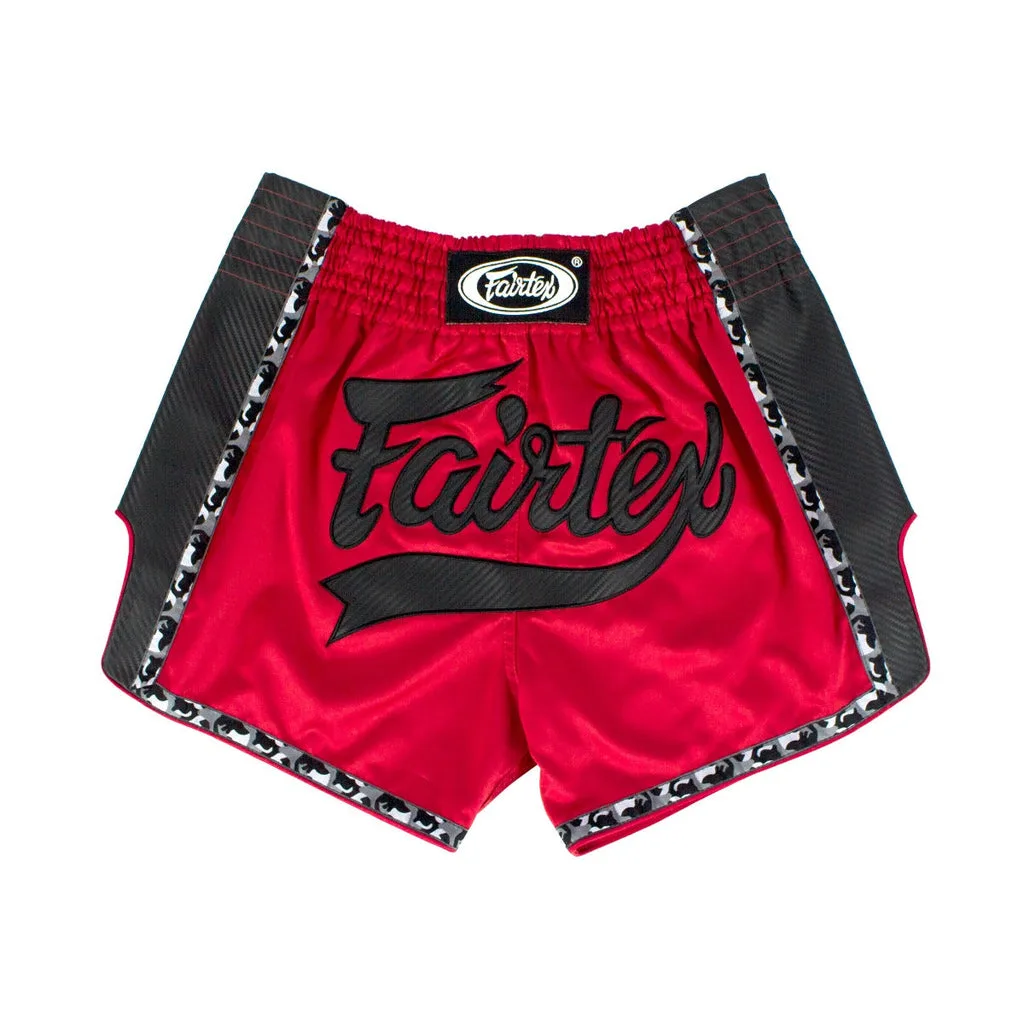 Fairtex Kickboxing Shorts Red/Black BS1703 - червени и черни шорти за кикбокс с лого на Fairtex