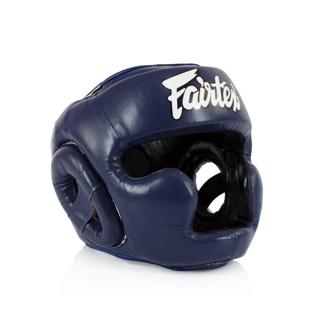 Син детски протектор за глава Fairtex HGK15, показан отпред