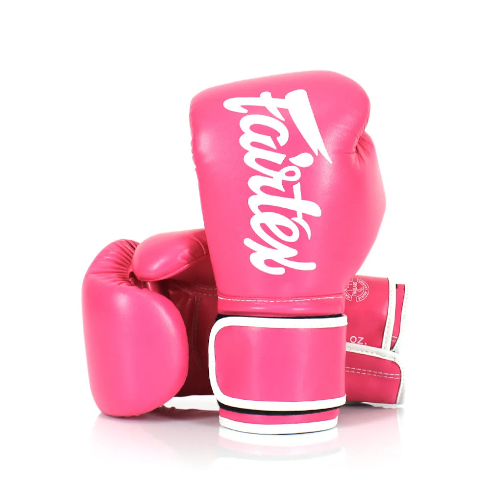 Fairtex Microfiber Gloves - Розови/Бели - Изглед отпред