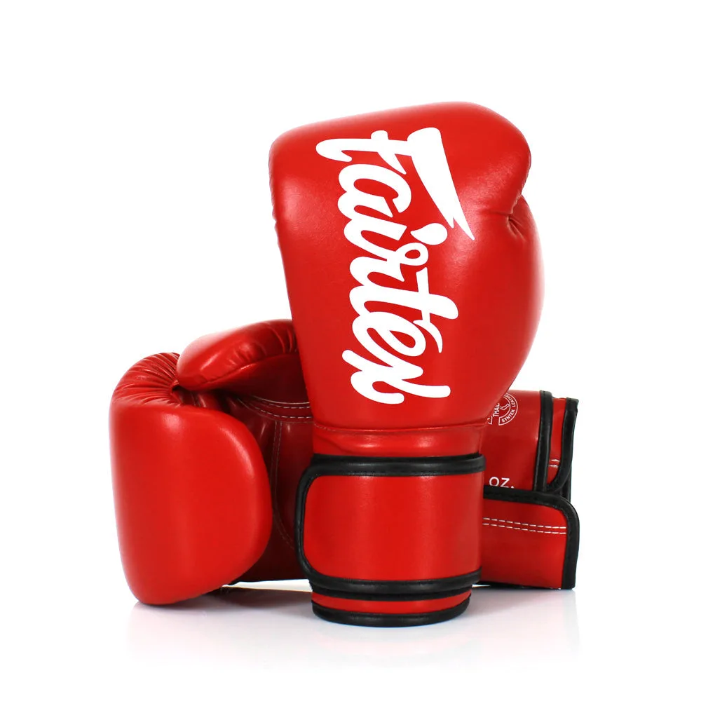 Червени боксови ръкавици Fairtex Microfiber - изглед отпред