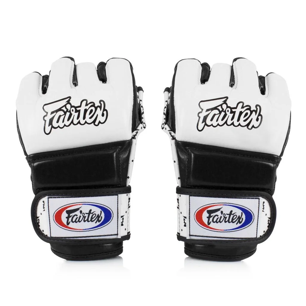 Fairtex MMA Training Gloves FGV17 - Split Knuckle — White/Black