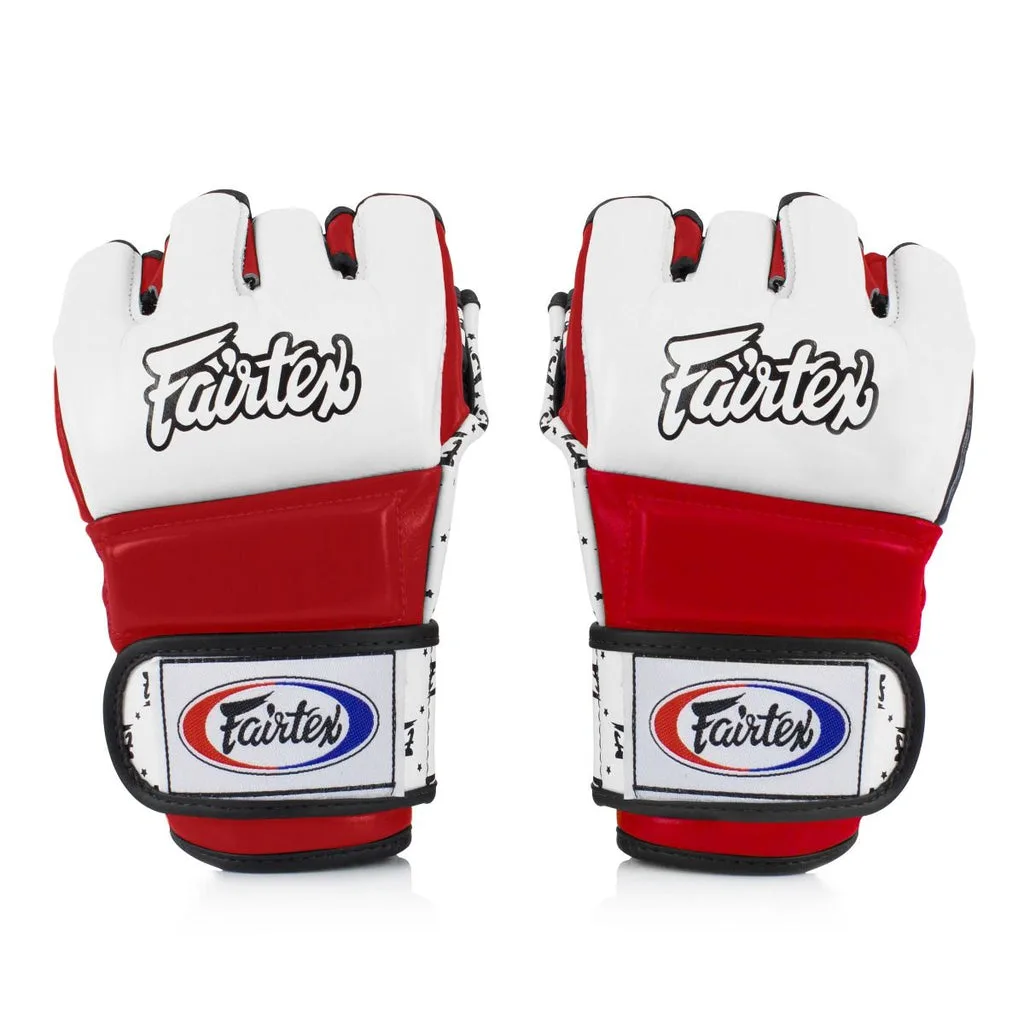 Fairtex MMA Training Gloves FGV17 - Split Knuckle — White/Red
