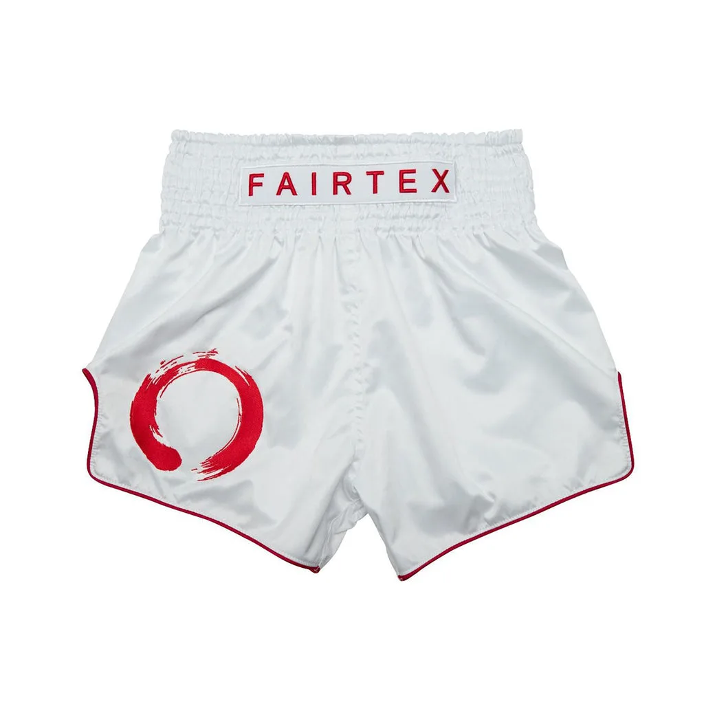 Fairtex Muay Thai Шорти Enso BS1918 в бял цвят, преден план