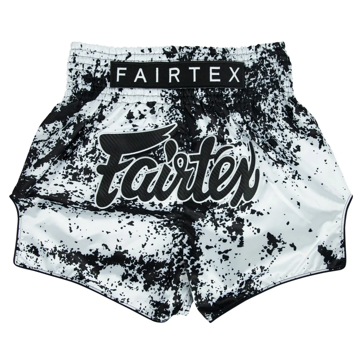 Fairtex Muay Thai Шорти Grunge White BS1948 с отличителен гръндж дизайн на бял фон