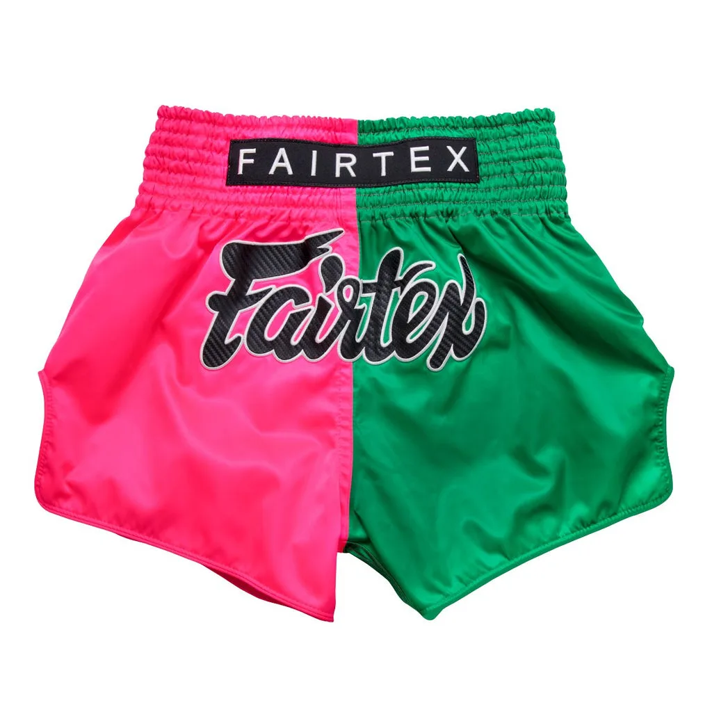 Fairtex Муай Тай шорти BS1911 в розово и зелено, отпред