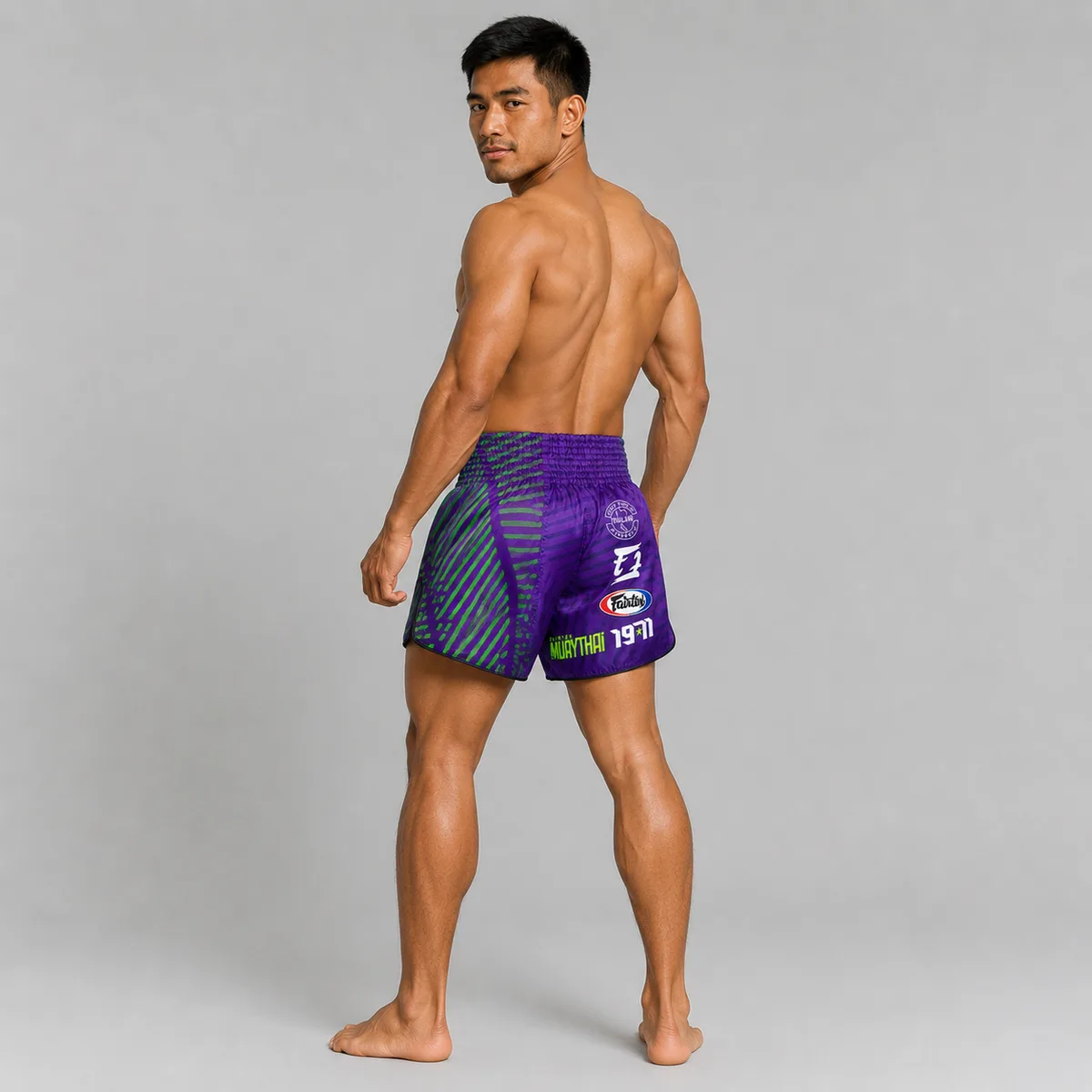 Fairtex Muay Thai Шорти Racer Purple BS1922 – детайл на еластичния колан