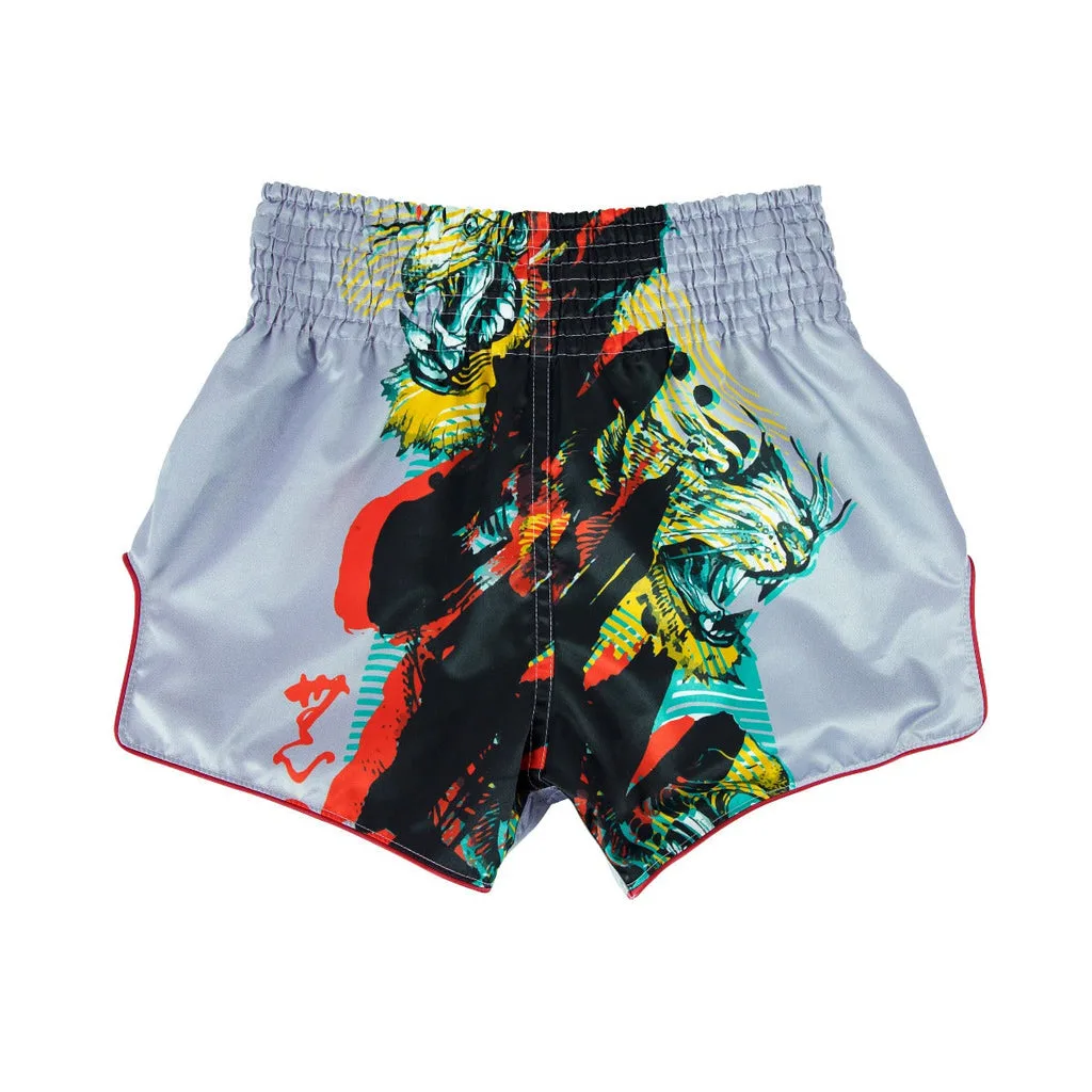 Сиви шорти за муай тай Fairtex Satoru Collection II BS1909 с уникален дизайн