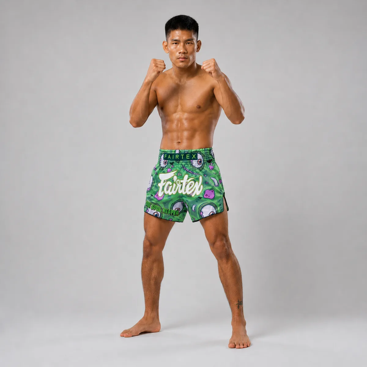 Fairtex Muay Thai шорти Soul Reaper – цялостен изглед, демонстриращ кройката и цвета
