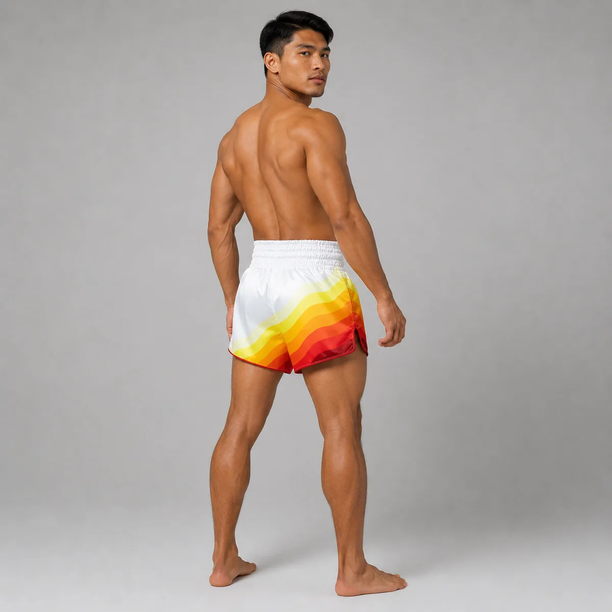 Fairtex Muay Thai шорти Spectrum BS1932 – бяло и червено, общ изглед на продукта