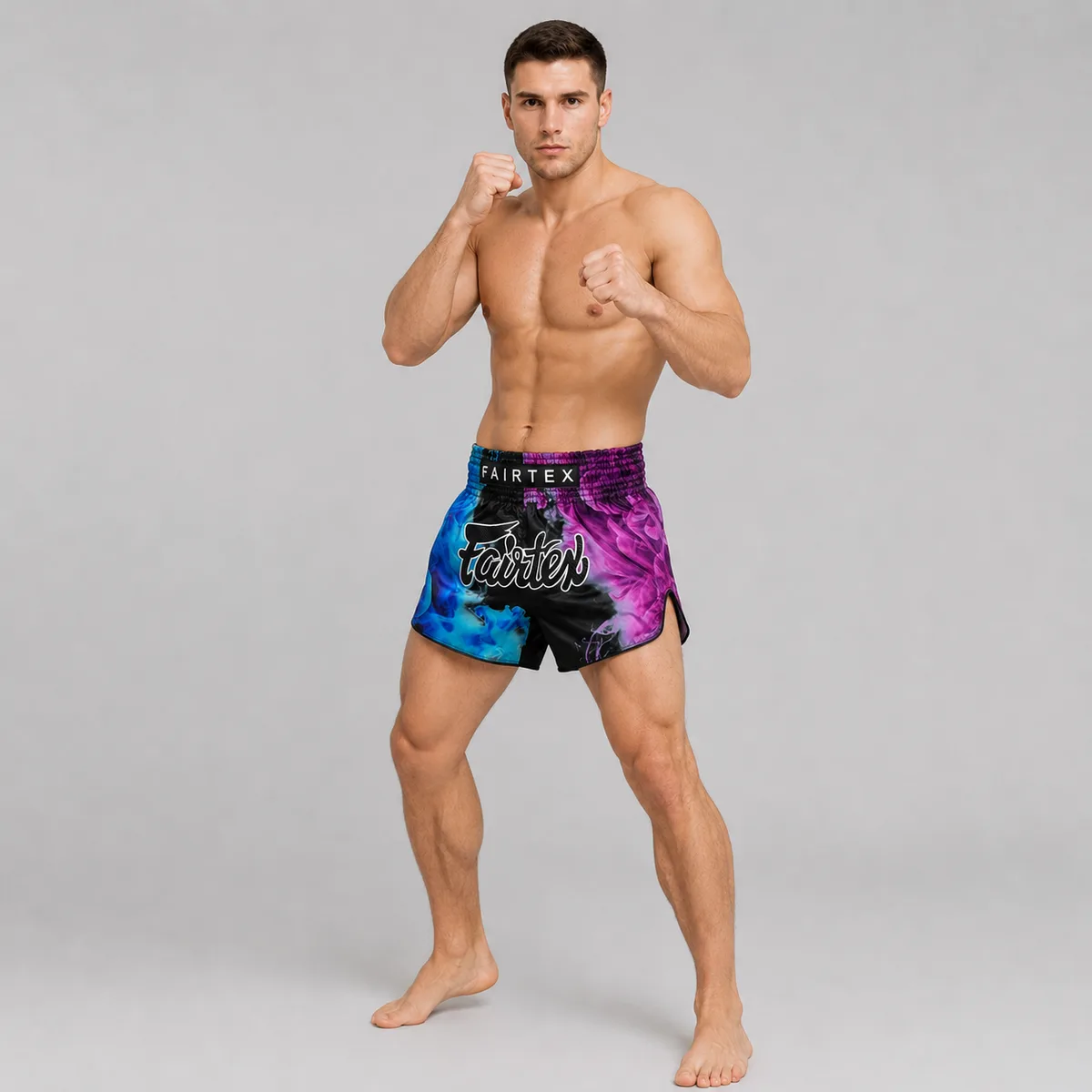 Fairtex Muay Thai шорти Tech House Black BS1951, страничен изглед, показващ кройката